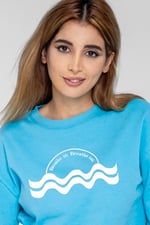 Raw Edge Chest Print Sweatshirt