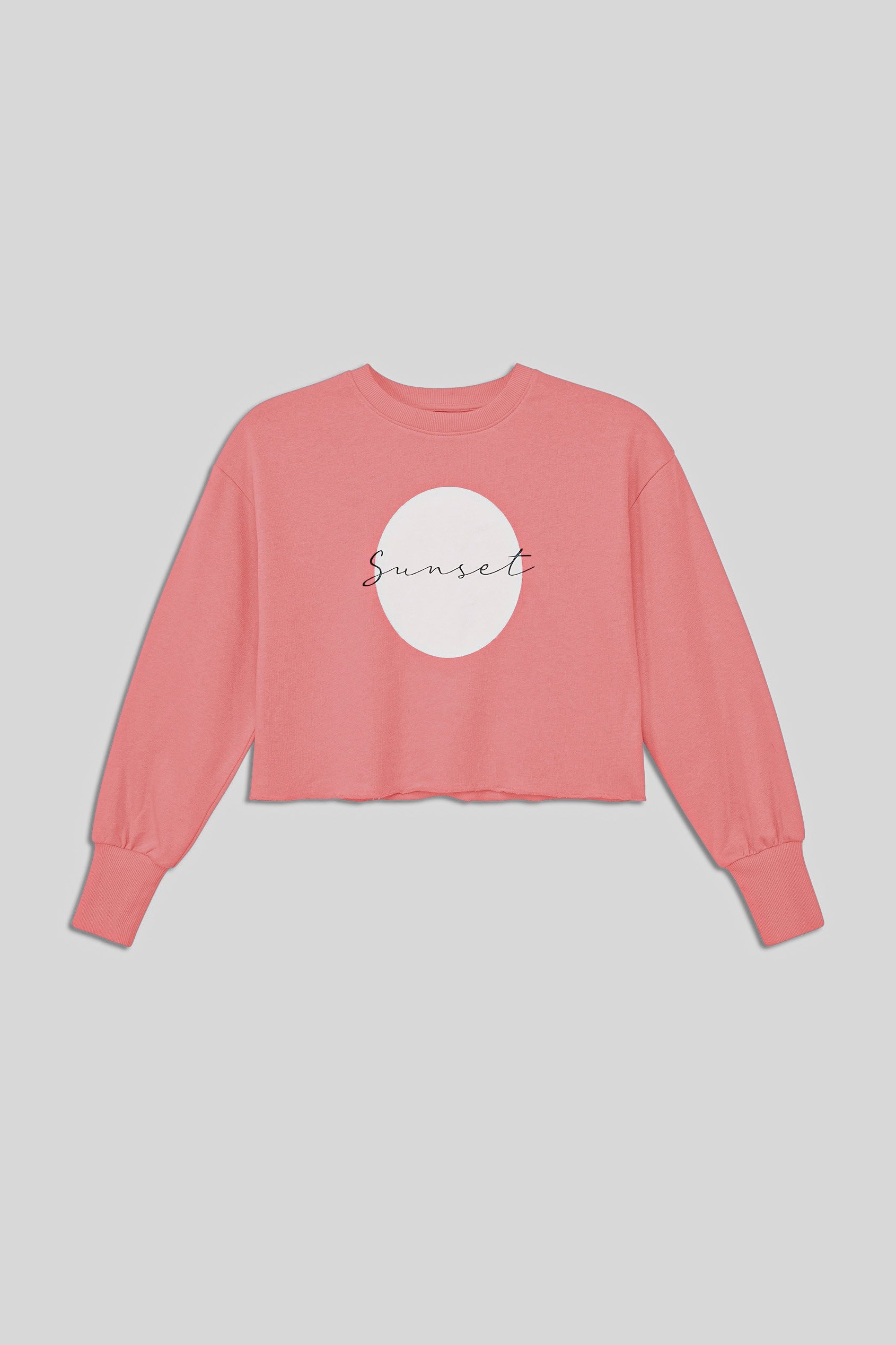 Raw Edge Chest Print Sweatshirt