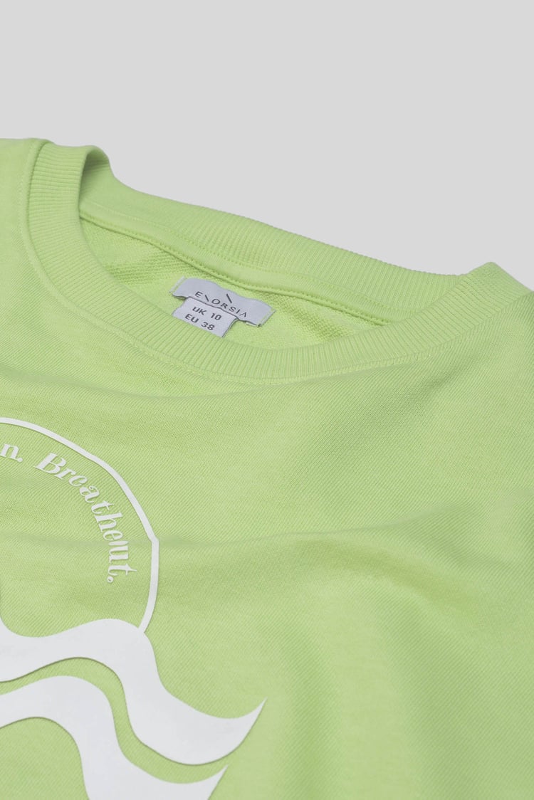 Raw Edge Chest Print Sweatshirt