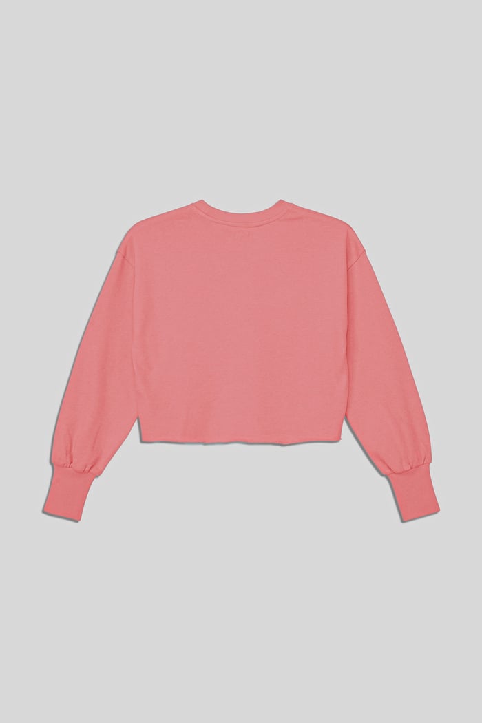 Raw Edge Chest Print Sweatshirt