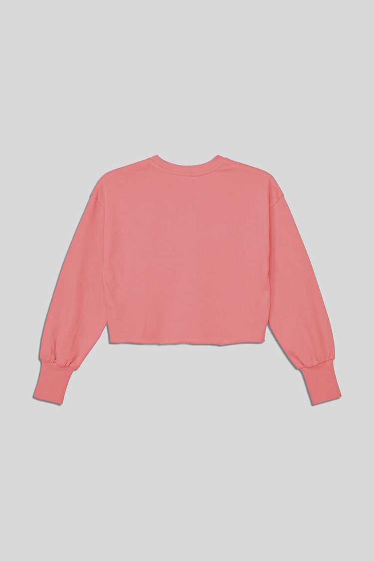 Raw Edge Chest Print Sweatshirt