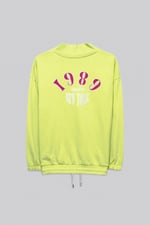 Half Zip High Neck Embroidery Sweatshirt