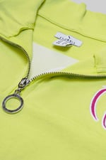 Half Zip High Neck Embroidery Sweatshirt