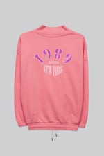 Half Zip High Neck Embroidery Sweatshirt