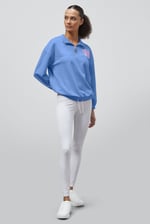 Half Zip High Neck Embroidery Sweatshirt