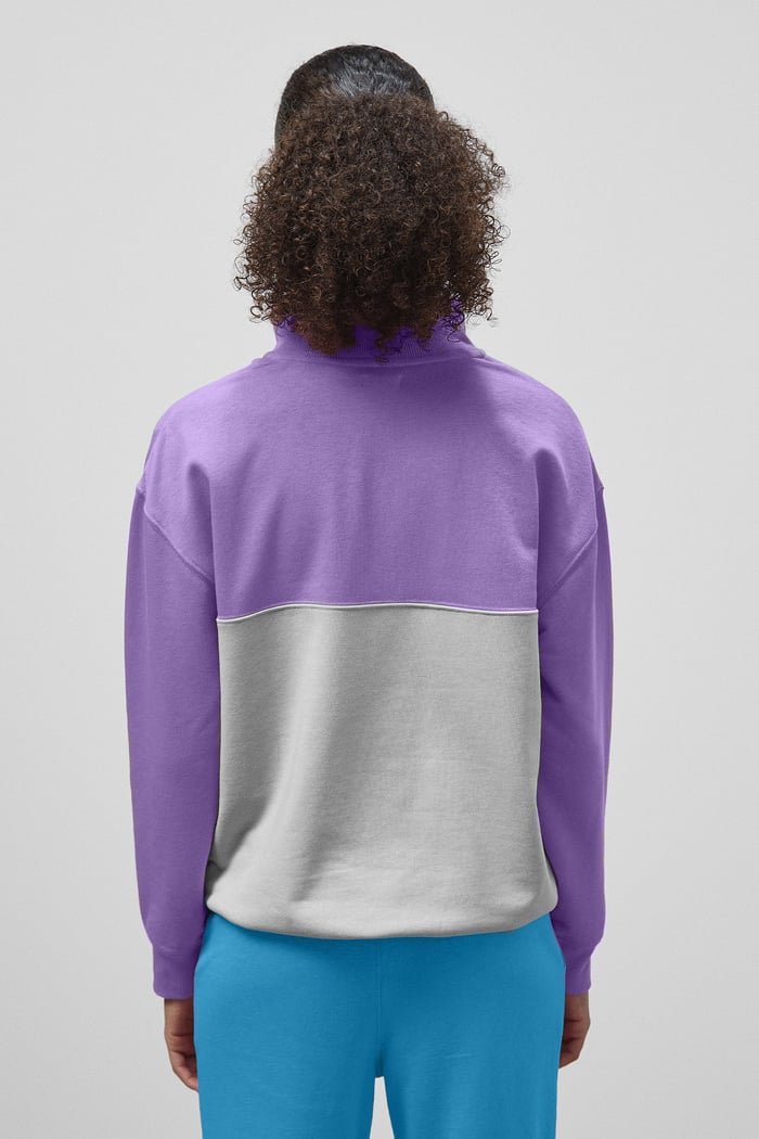 Colour Block LS High Neck Sweatshirt