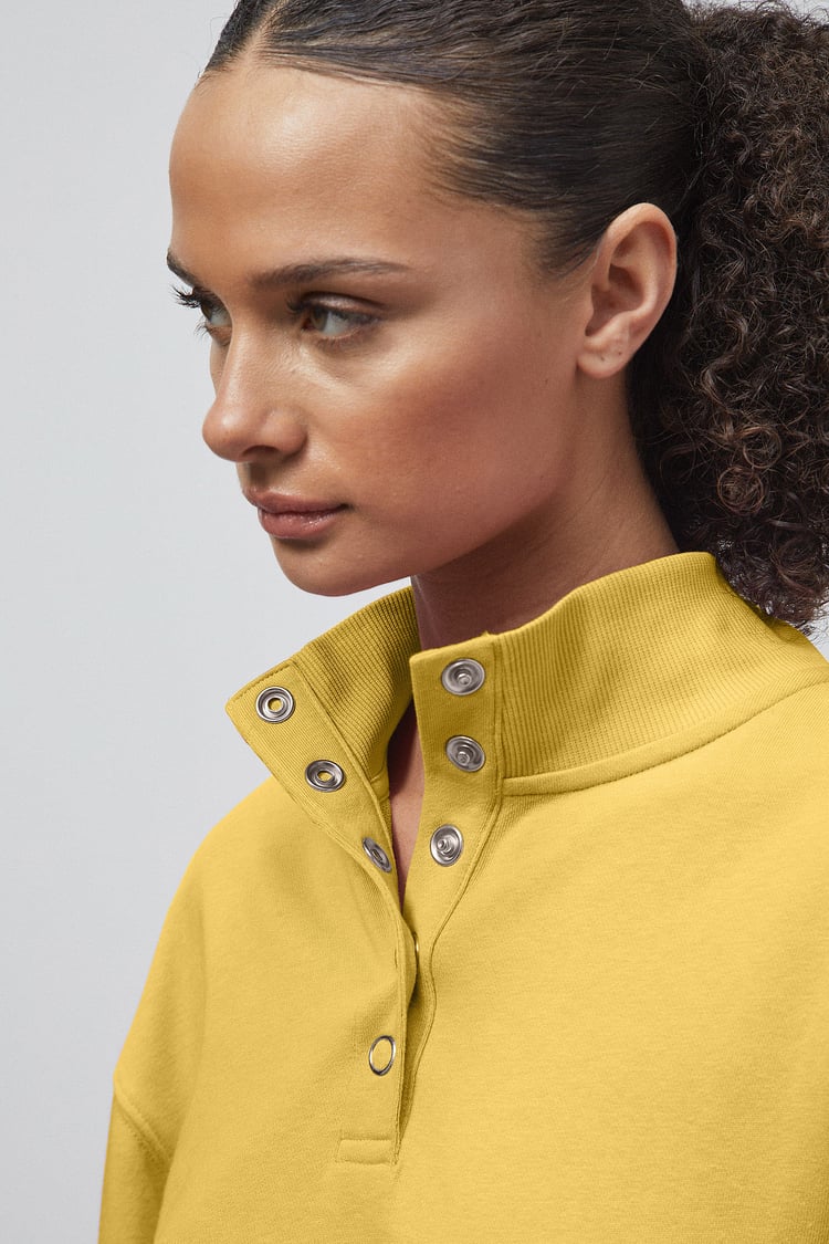 Colour Block LS High Neck Sweatshirt