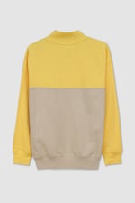 Colour Block LS High Neck Sweatshirt
