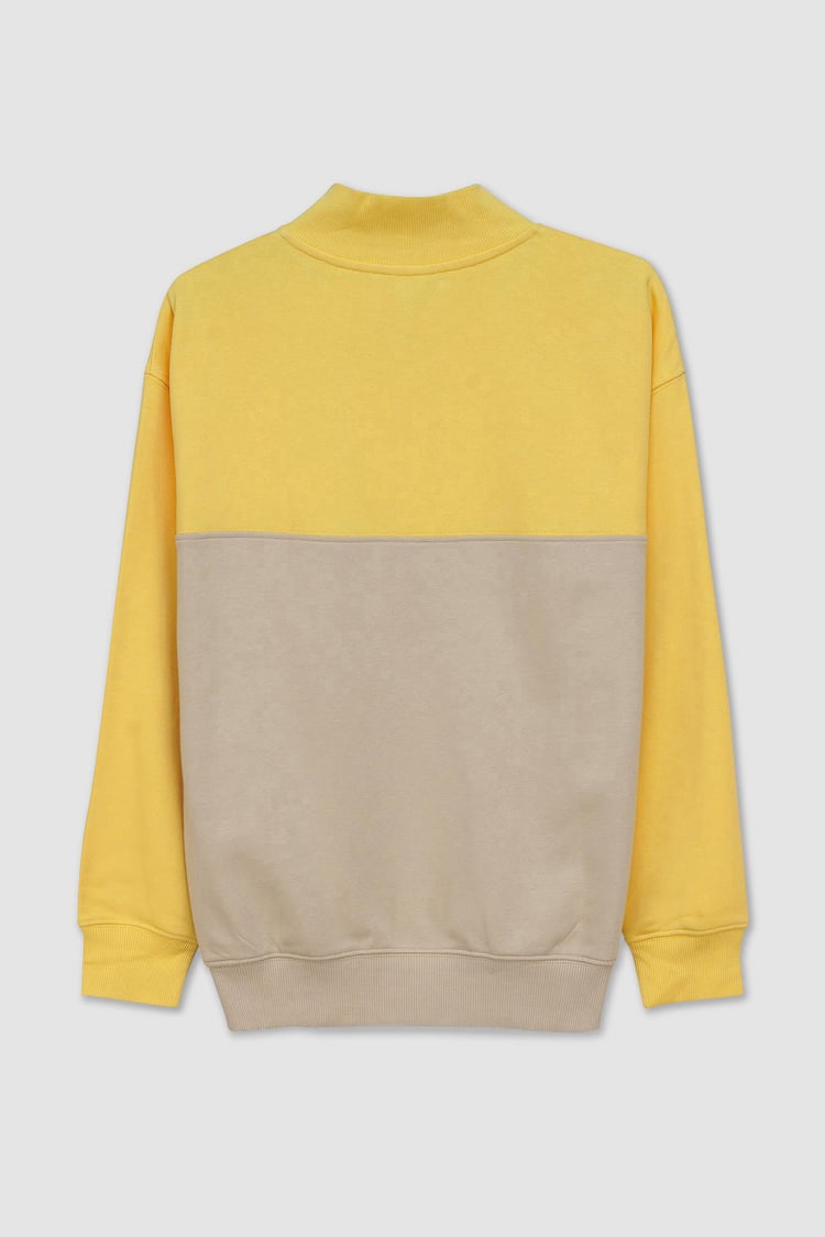 Colour Block LS High Neck Sweatshirt