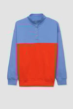 Colour Block LS High Neck Sweatshirt