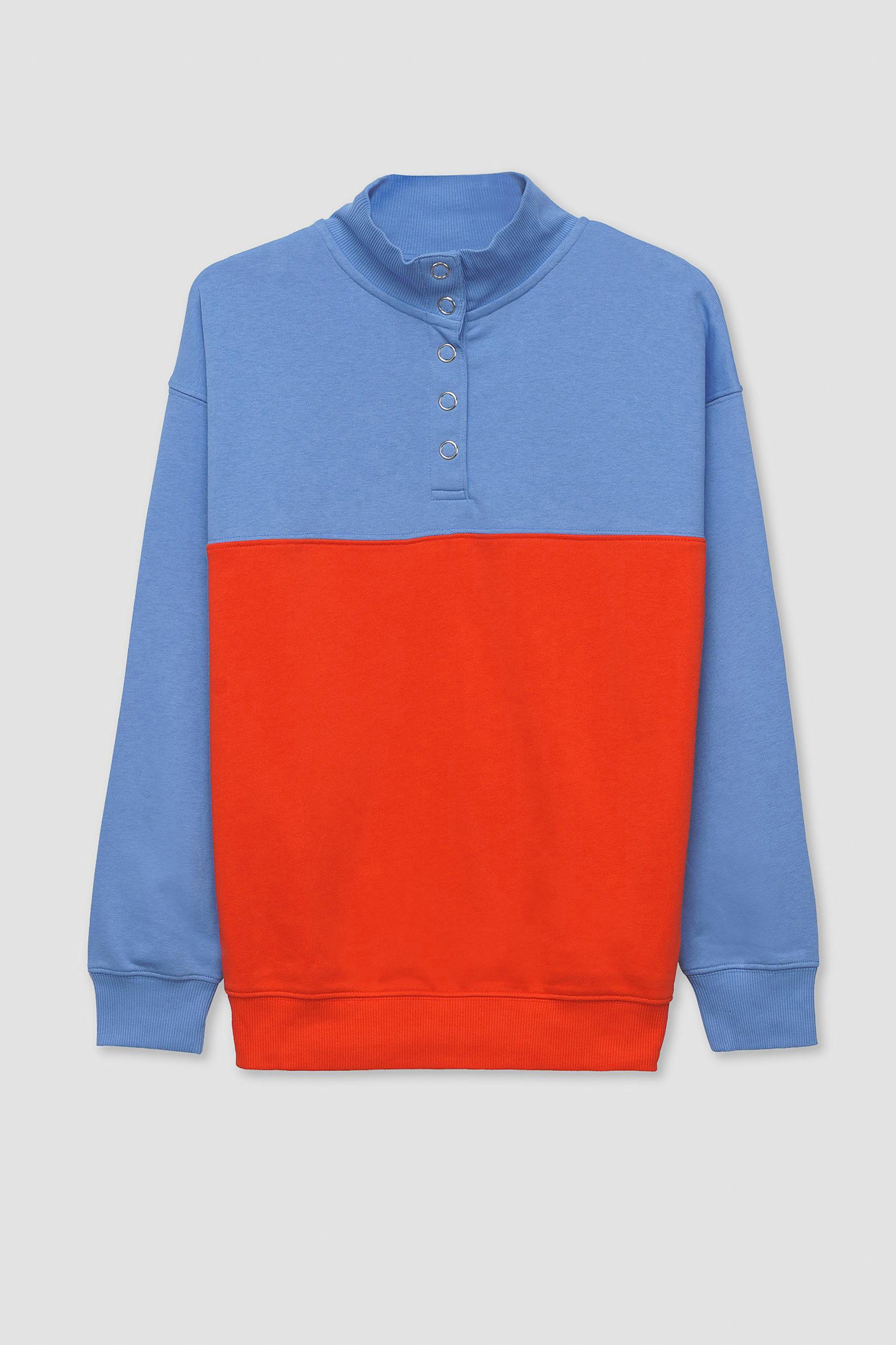Colour Block LS High Neck Sweatshirt