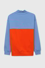 Colour Block LS High Neck Sweatshirt