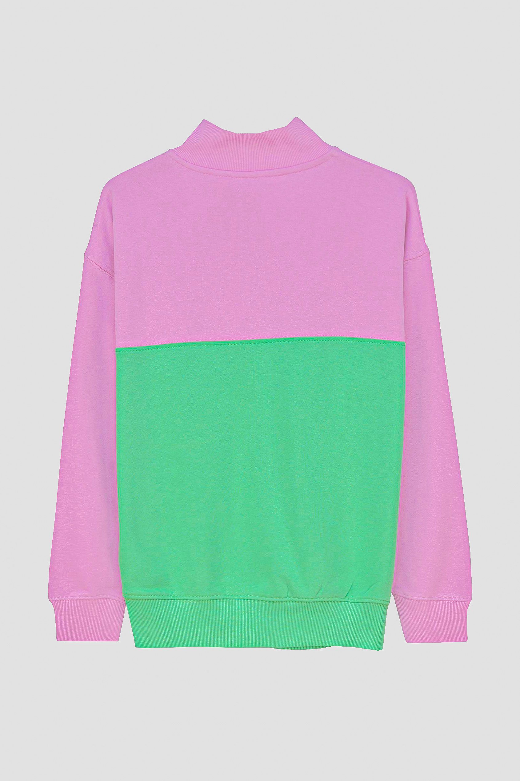 Colour Block LS High Neck Sweatshirt