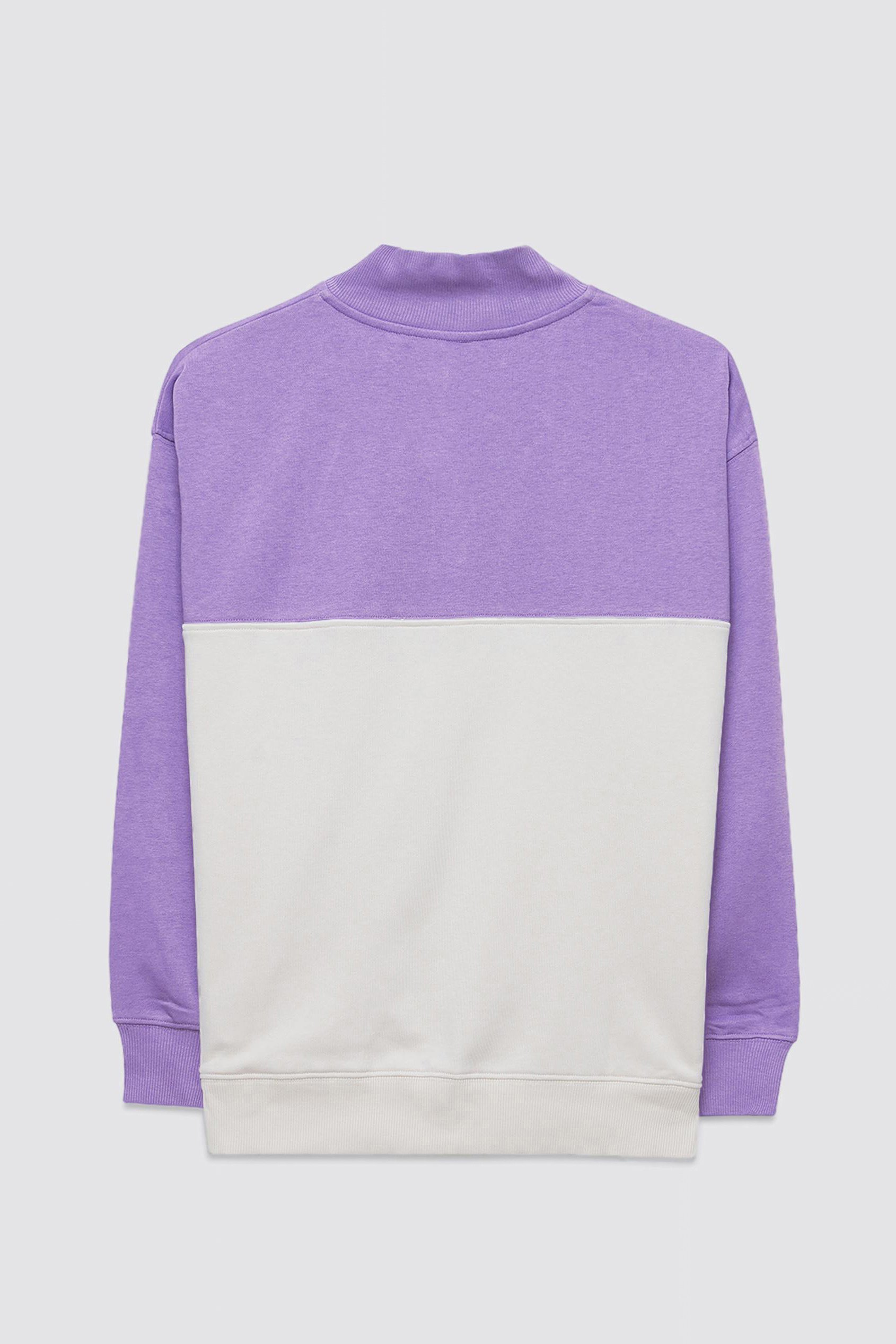 Colour Block LS High Neck Sweatshirt
