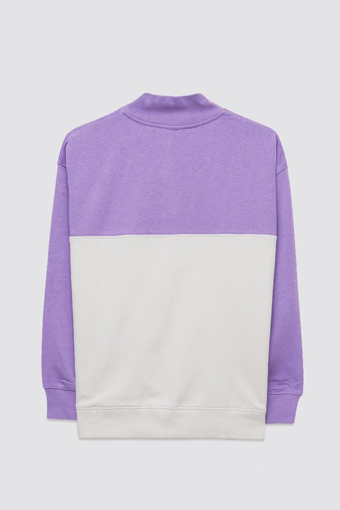 Colour Block LS High Neck Sweatshirt