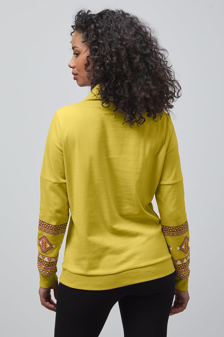 Geo Printed High Collar Sweatshirt