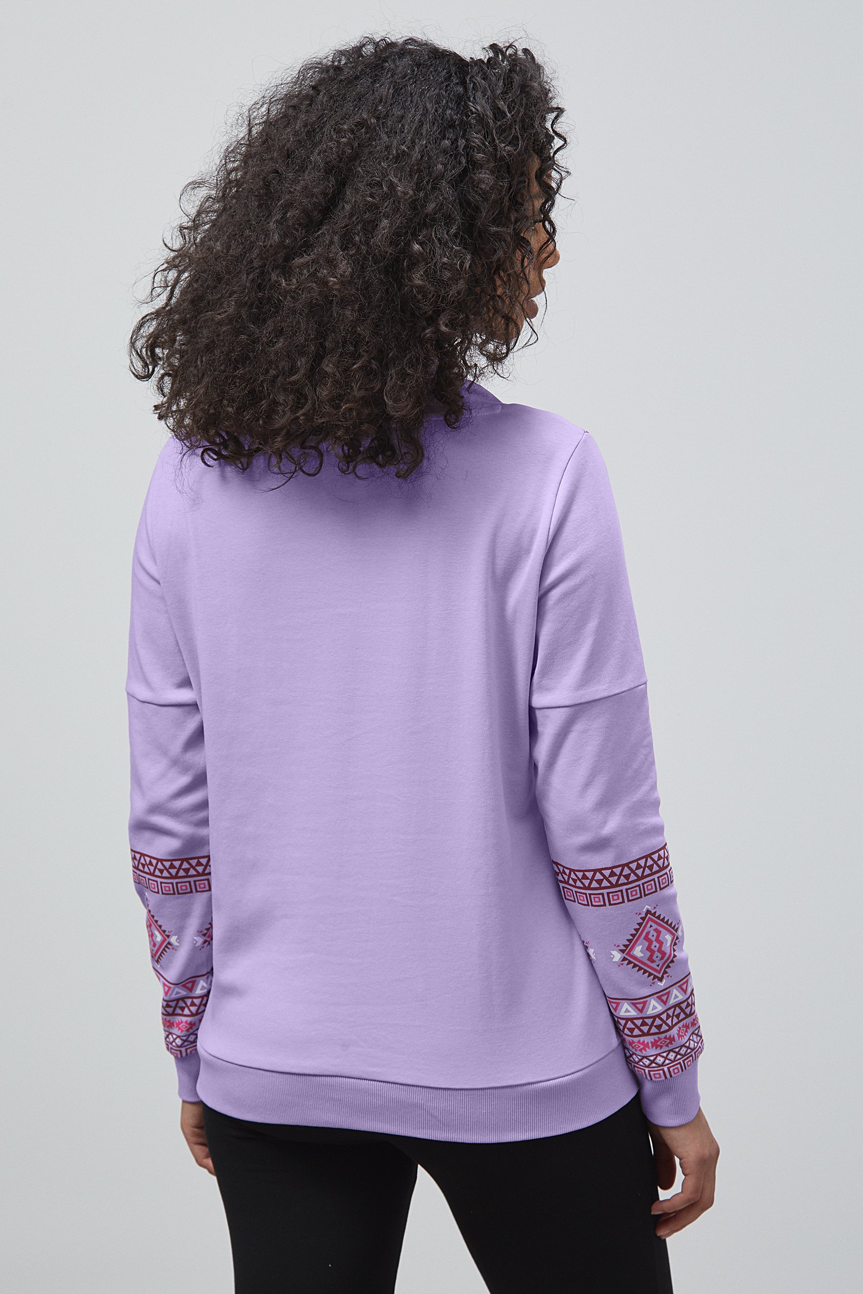 Geo Printed High Collar Sweatshirt