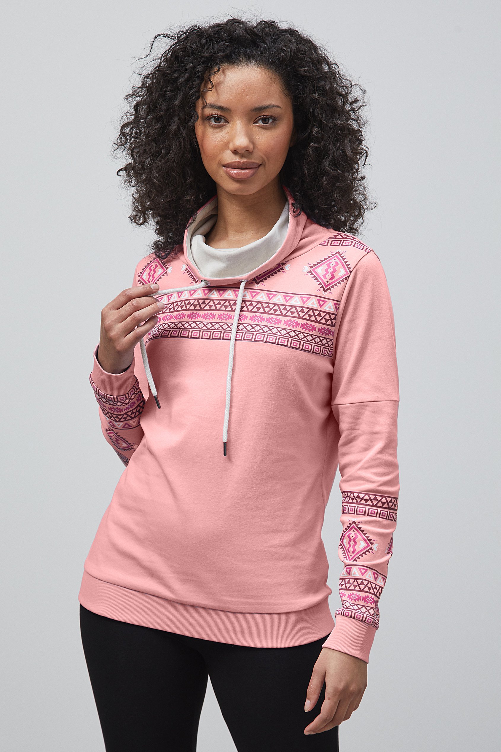 Geo Printed High Collar Sweatshirt