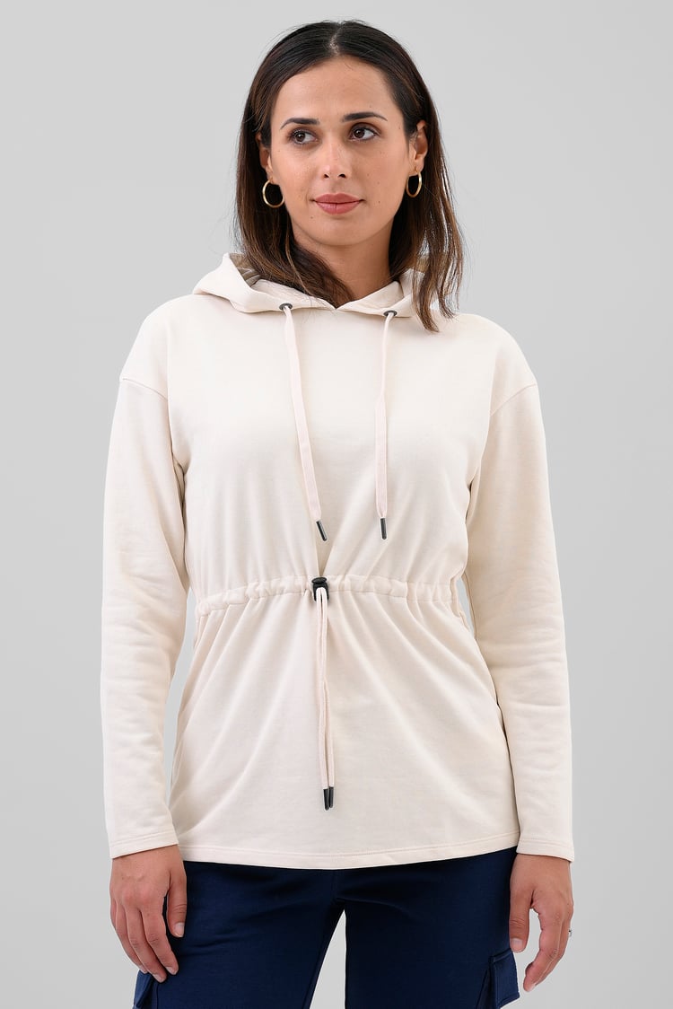 Womens Hooded Tie Waist Sweatshirt