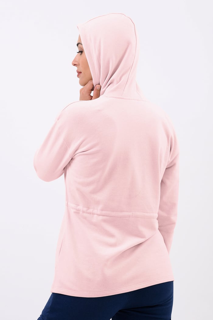 Womens Hooded Tie Waist Sweatshirt