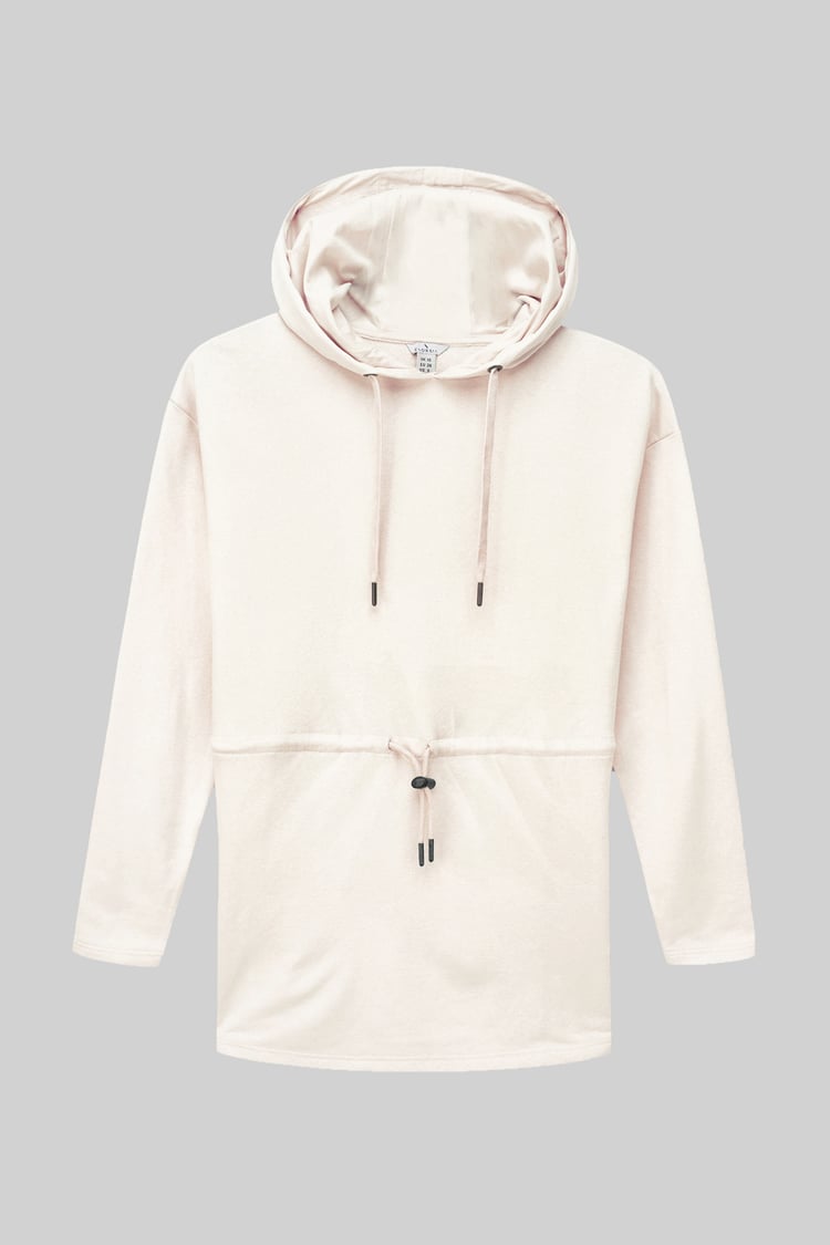 Womens Hooded Tie Waist Sweatshirt
