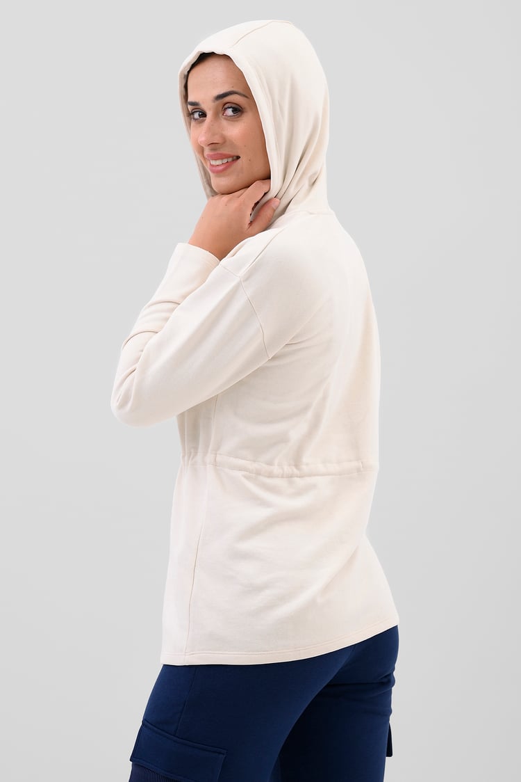 Womens Hooded Tie Waist Sweatshirt