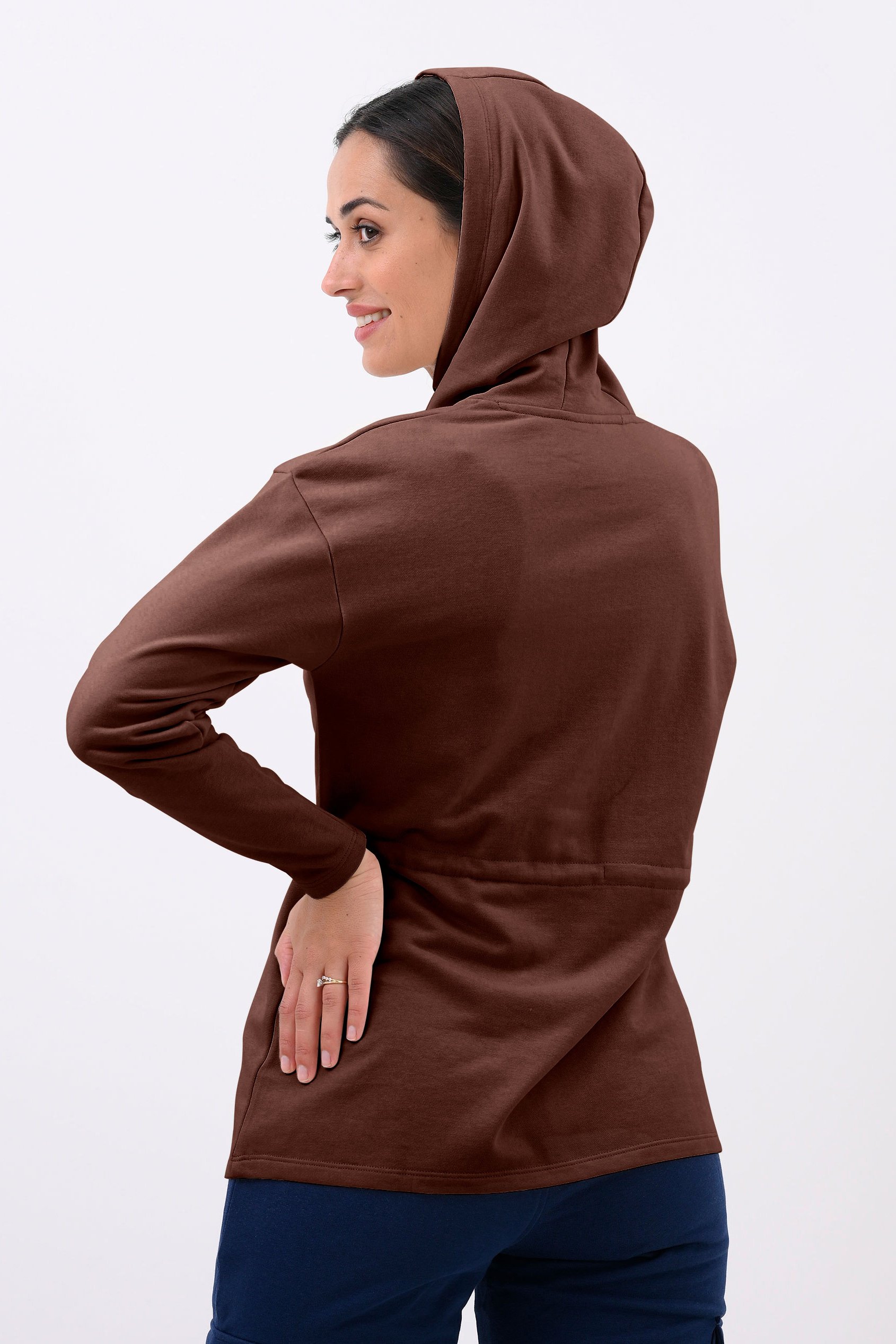 Womens Hooded Tie Waist Sweatshirt