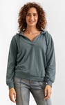 Womens V-Neck Drop Shoulder Hoodie