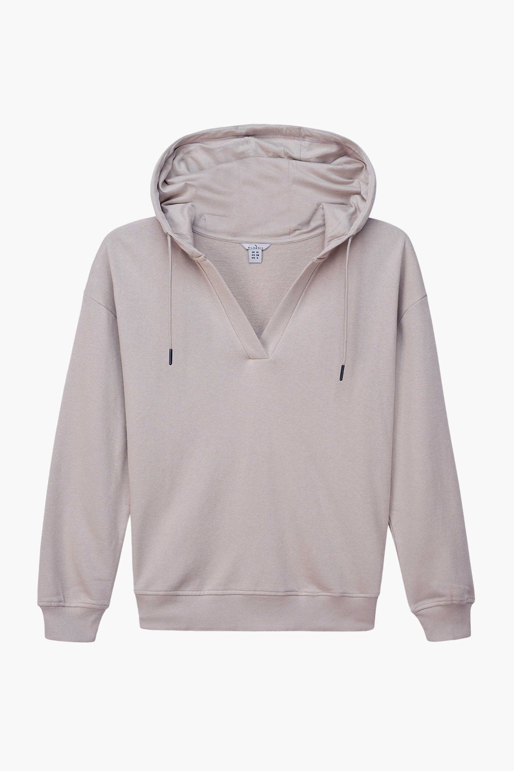 Womens V-Neck Drop Shoulder Hoodie