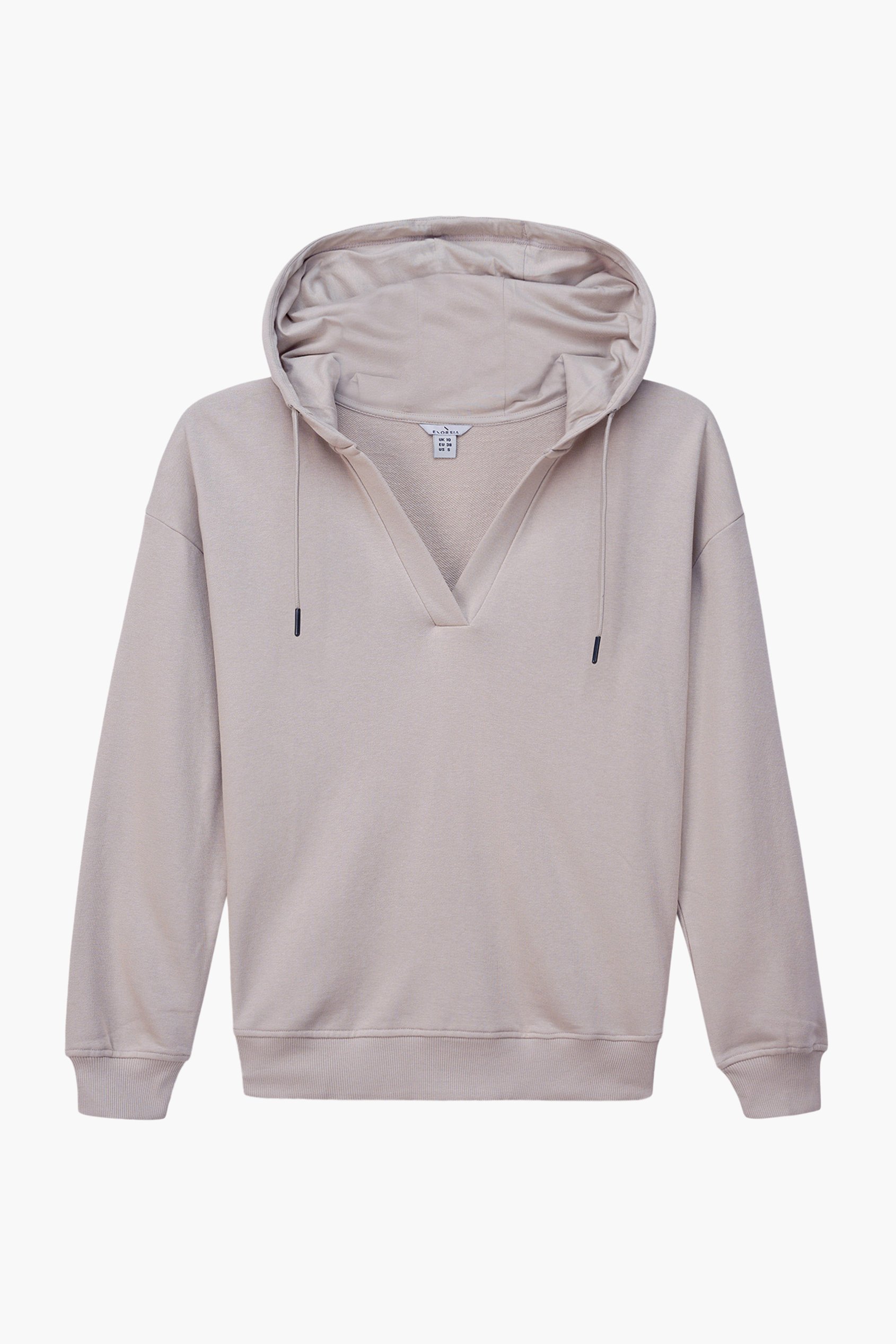 Womens V-Neck Drop Shoulder Hoodie
