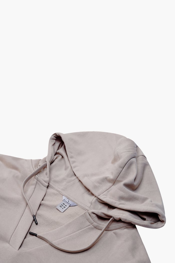 Womens V-Neck Drop Shoulder Hoodie