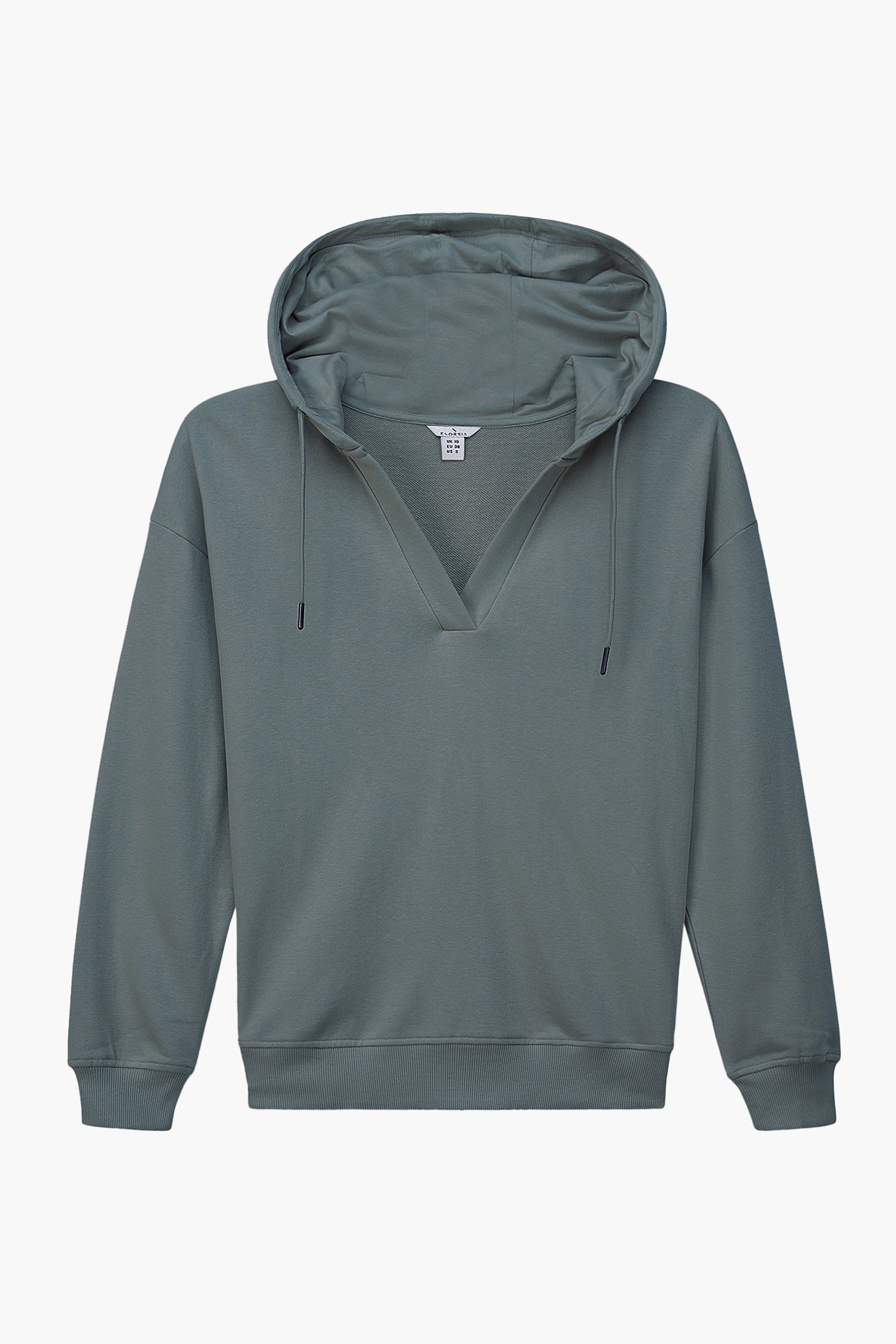 Womens V-Neck Drop Shoulder Hoodie
