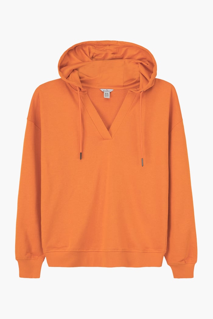 Womens V-Neck Drop Shoulder Hoodie