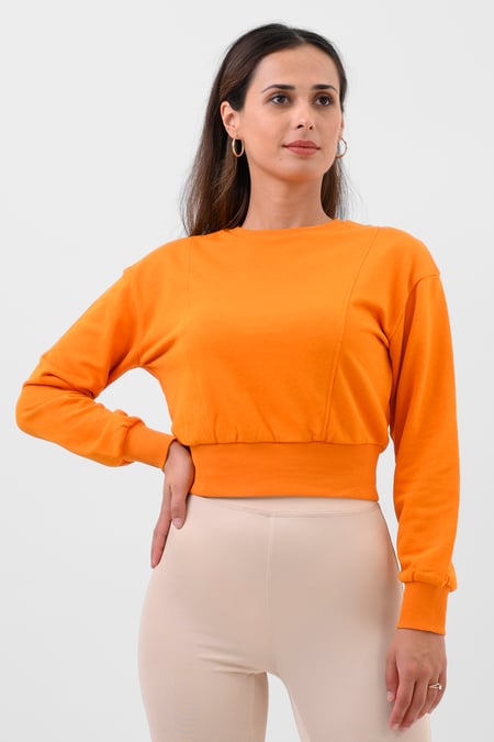 Womens Purple Crop Top Sweatshirt