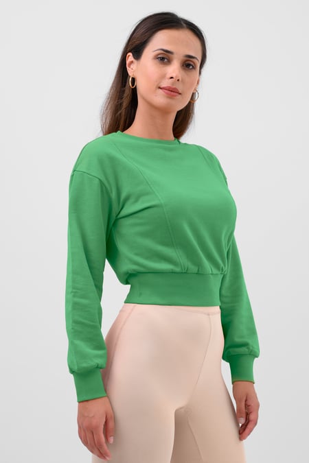 Womens Purple Crop Top Sweatshirt