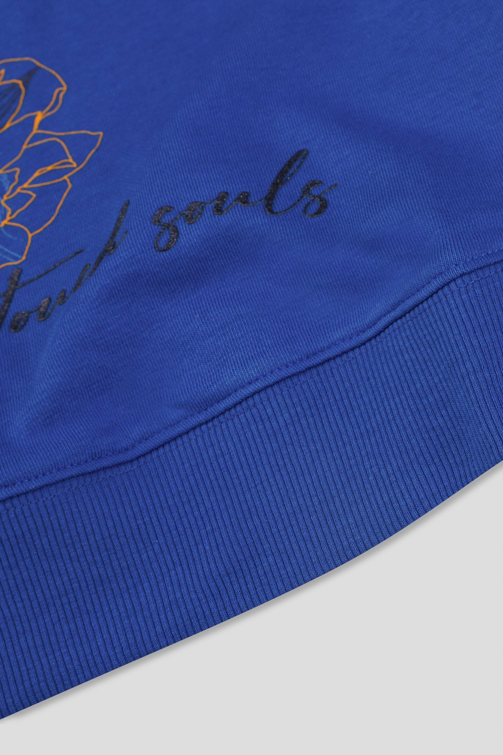 Womens Blossom Print Cropped Sweatshirt