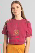 Womens Blossom Print Cropped Sweatshirt