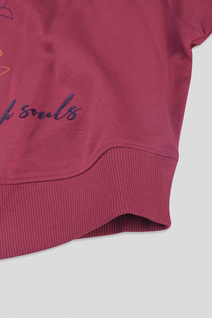 Womens Blossom Print Cropped Sweatshirt