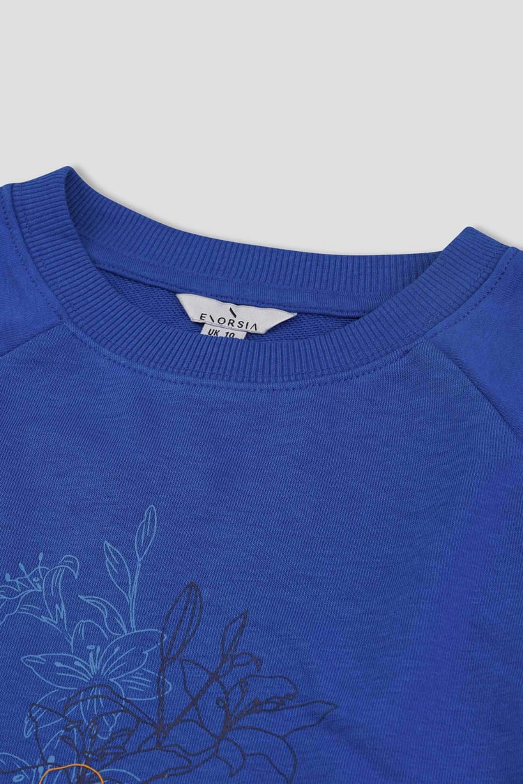 Womens Blossom Print Cropped Sweatshirt