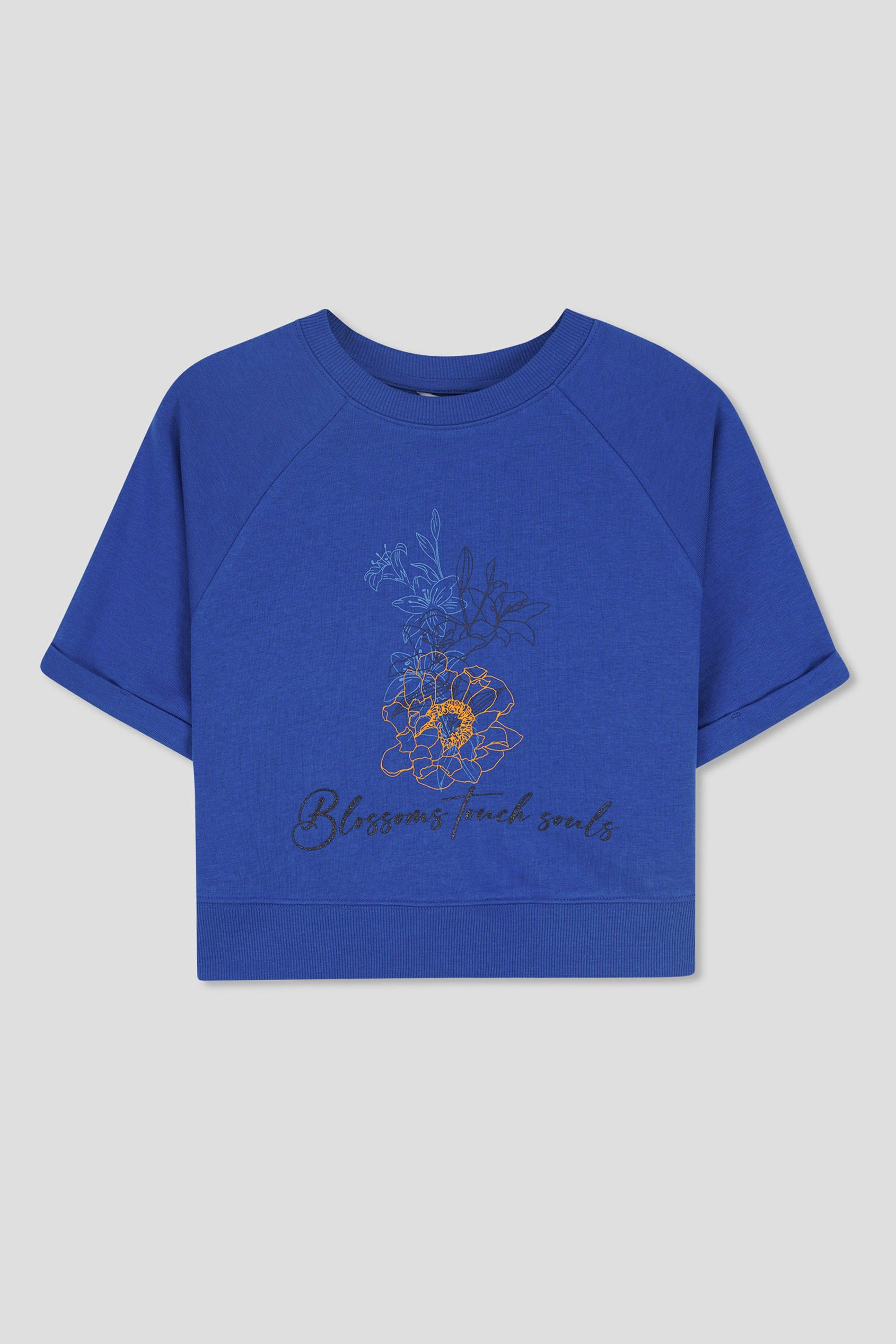 Womens Blossom Print Cropped Sweatshirt