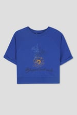 Womens Blossom Print Cropped Sweatshirt