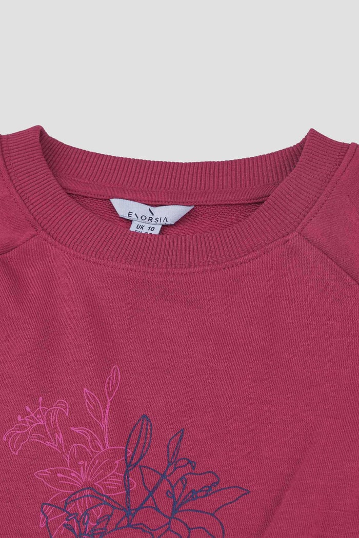 Womens Blossom Print Cropped Sweatshirt