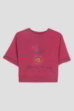 Womens Blossom Print Cropped Sweatshirt