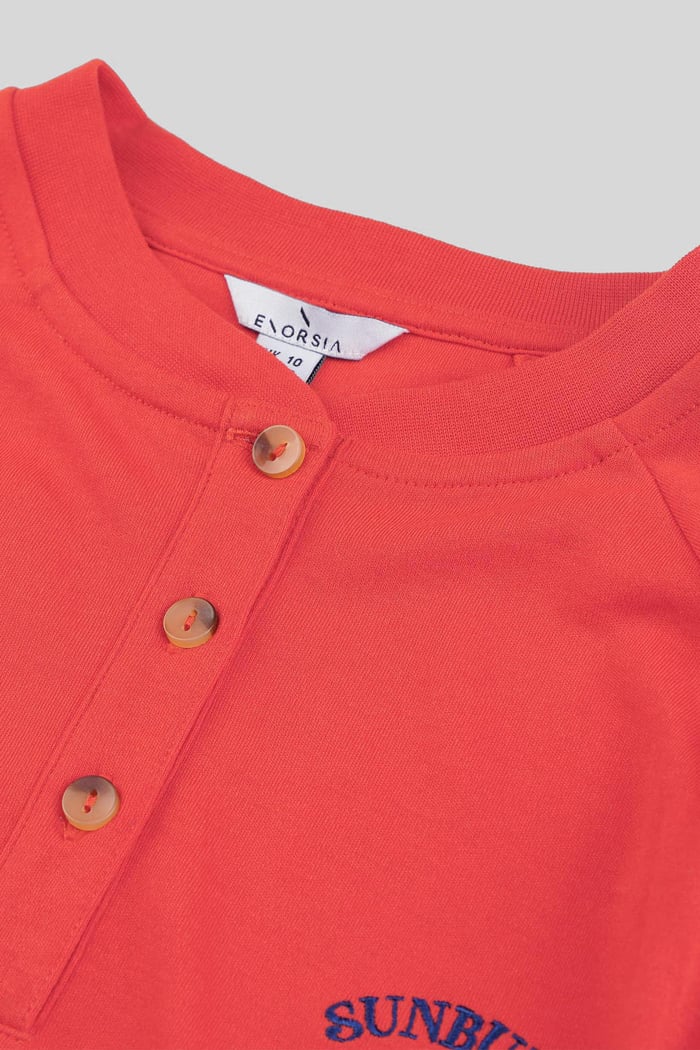 Henley Button Up Long Sleeve Sweatshirt