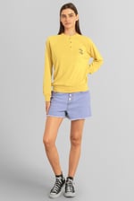 Henley Button Up Long Sleeve Sweatshirt