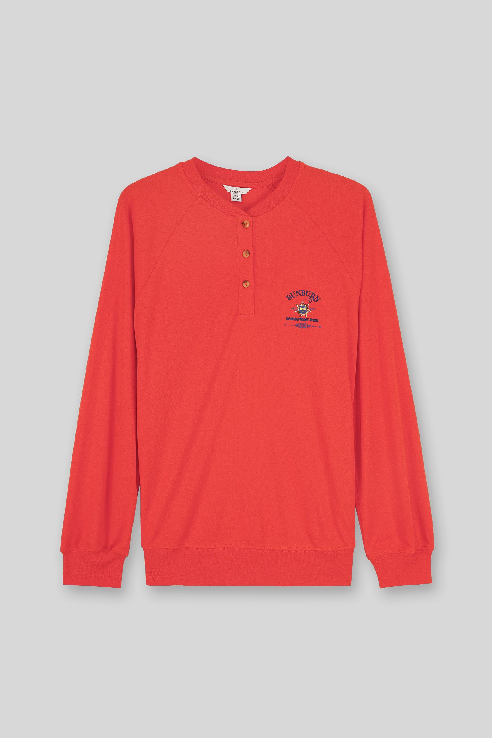 Henley Button Up Long Sleeve Sweatshirt