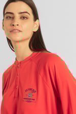 Henley Button Up Long Sleeve Sweatshirt