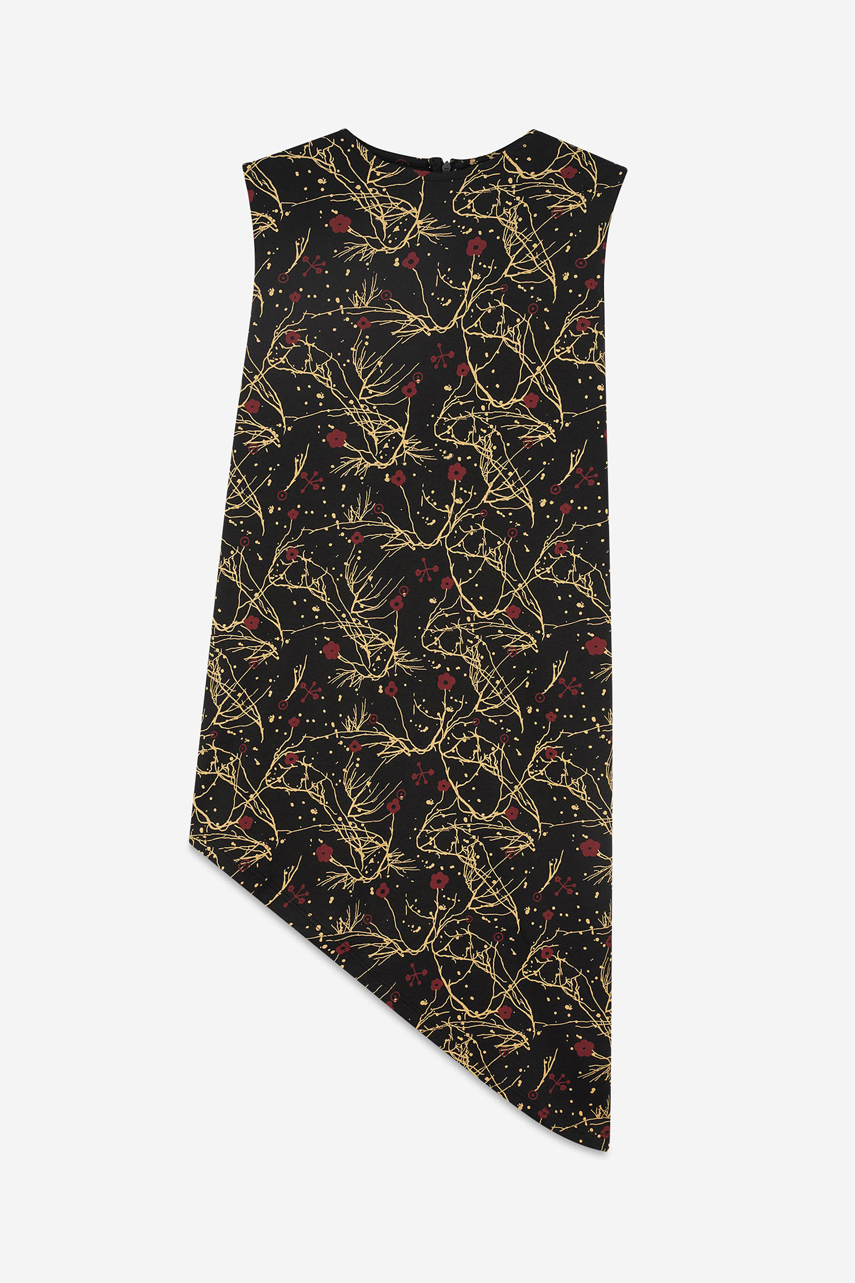 Asymmetric Hem Sleeveless Printed Top