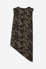 Asymmetric Hem Sleeveless Printed Top