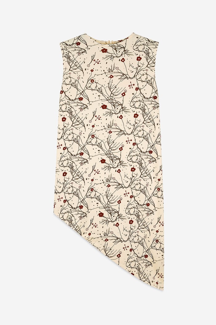 Asymmetric Hem Sleeveless Printed Top